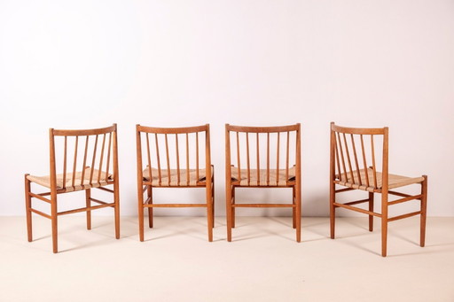 4x Jørgen Bækmark J80 Oak Dining Chair, 1967 FDB