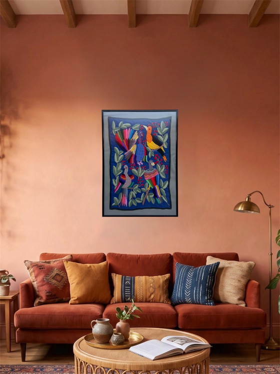 Vintage Mexicaans Tenango Wandtapijt – Wanddecoratie, Wool (photo 6 of 9)