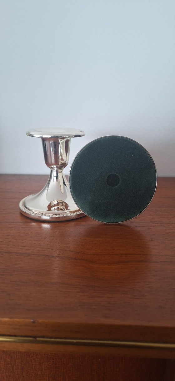 Set versilberter Kerzenhalter, C.A.P. England, Metall (Foto 7 von 7)