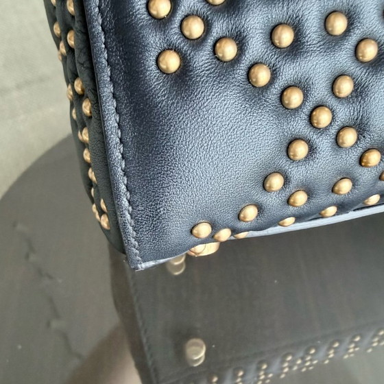 Image 1 of DIOR LADY SMALL FLAP - PELLE DI VITELLO CANNAGE CON BORCHIE NERE E MATERIALI ORO