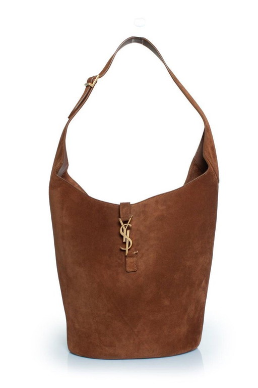 Saint Laurent, hobo Le 5 A 7 in suede cognac