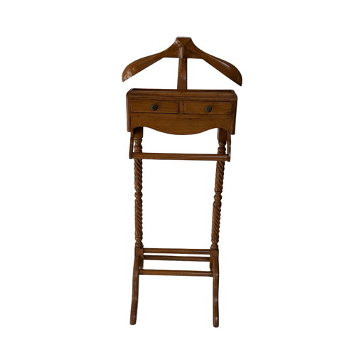 Garderobenständer/Begleitständer – Hergestellt in England – Zwei Schubladen und gedrechselter Holzrahmen (photo 2 of 6)