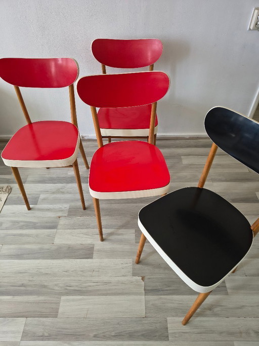 Set di 4 sedie da pranzo vintage di metà secolo – anni '50/'60