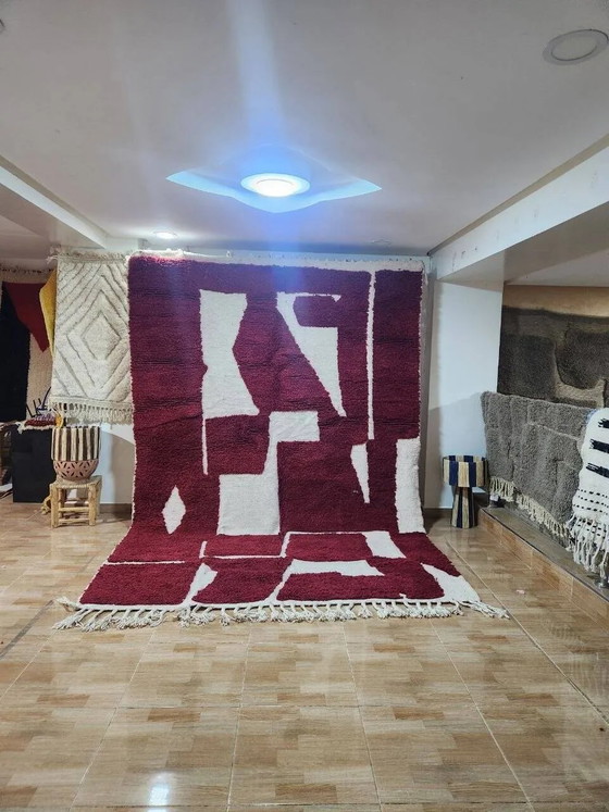 Authentischer Beniouarain Teppich 300x200 cm burgunderrot – Marokkanischer Berber – Teppiche & Läufer, Wolle (photo 3 of 3)
