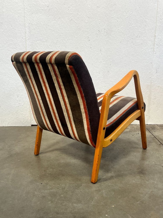 Image 1 of Vintage Fauteuil, Duitsland 1970's, Gestreepte Bekleding