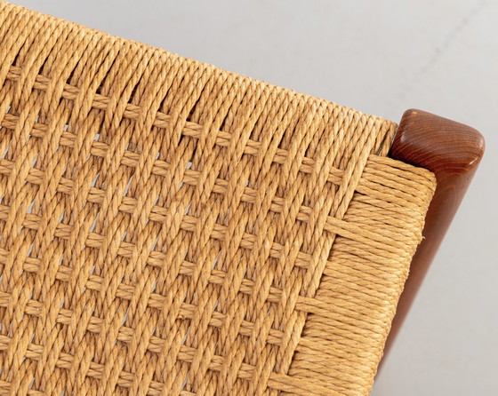 Image 1 of Serie von 6 Stühlen aus Teakholz und Korbgeflecht