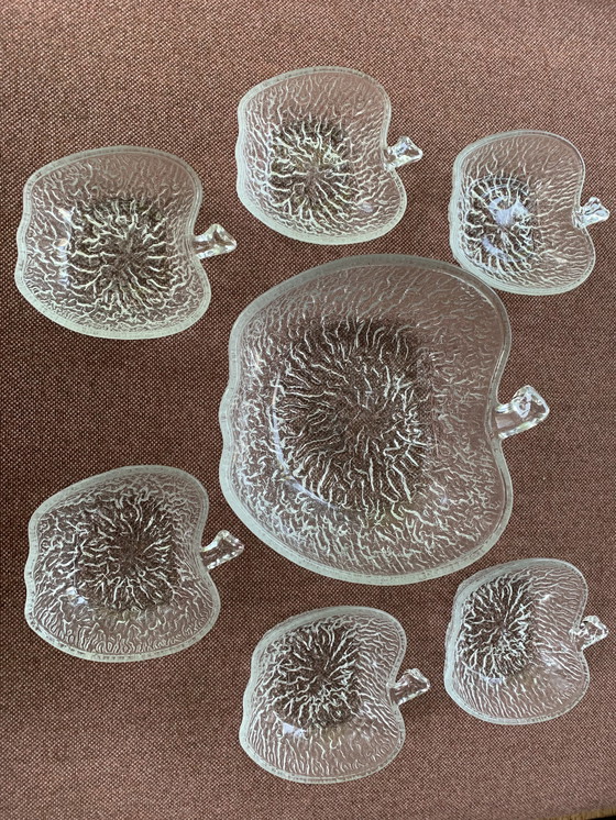 Image 1 of Complete Set Vintage Appel Schalen Glas CoVetro Italië Jaren 70