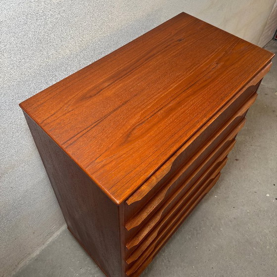 Image 1 of Danish Teak Chest of Drawers with 6 Drawers — Vintage