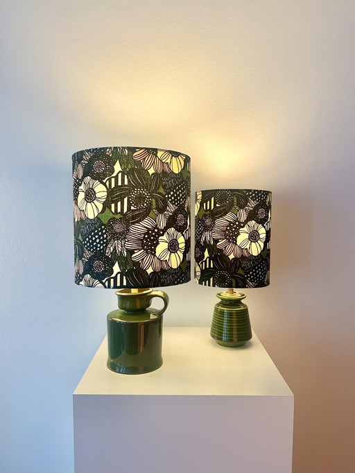 Modern, wireless lamp duo - upcycled from a vintage vase -