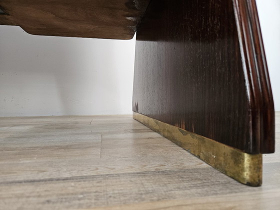 Image 1 of Art Decò bureau in exotisch hout, glas en messing