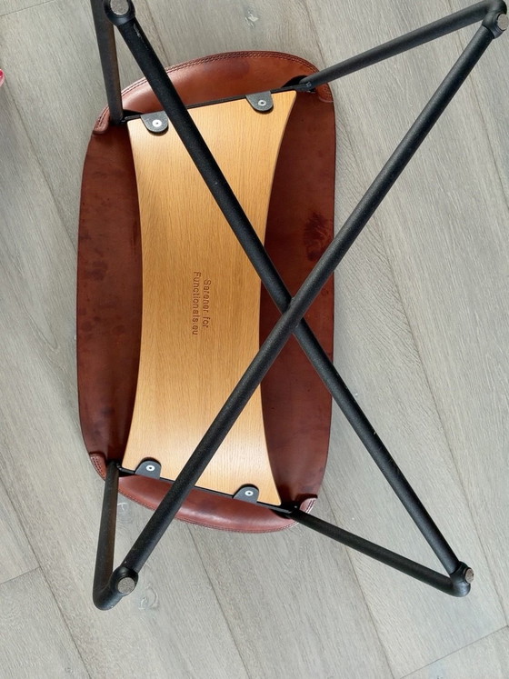 Miller Functionals Loungesessel + Fußstütze - Cognac-Leder - Design – Muller, Beistellstühle (photo 5 of 5)