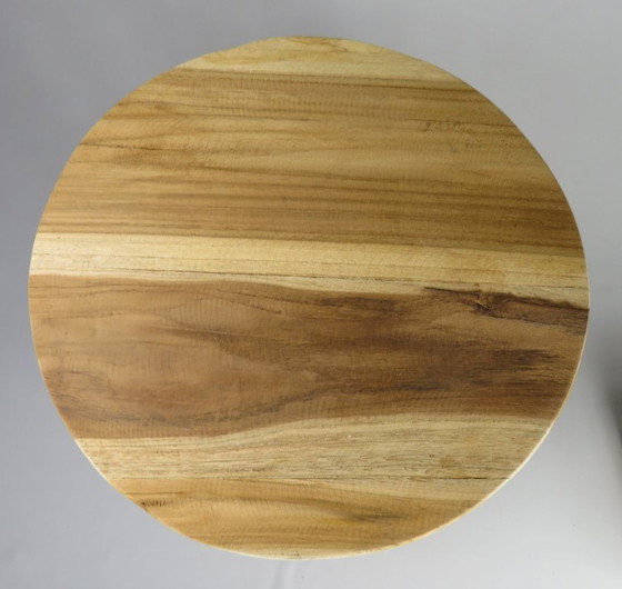 Image 1 of Handgefertigter Teakholzhocker / Beistelltisch