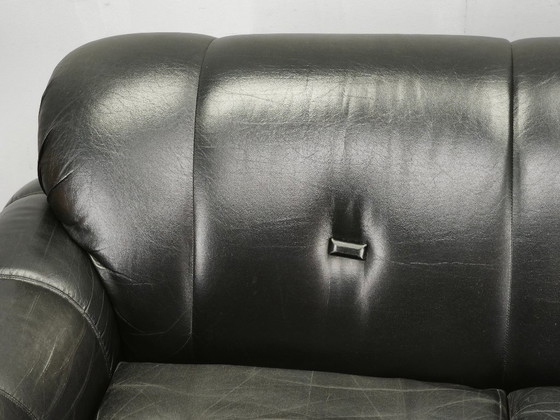 Image 1 of 1970s Italian Two-Seat Sofa by Adriano Piazzesi in Chrome and Leatherette