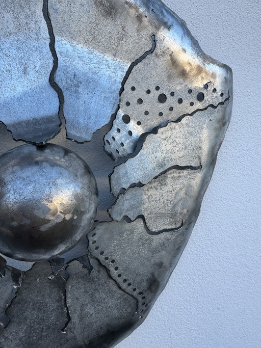 Handcrafted wrought iron wall sculpture