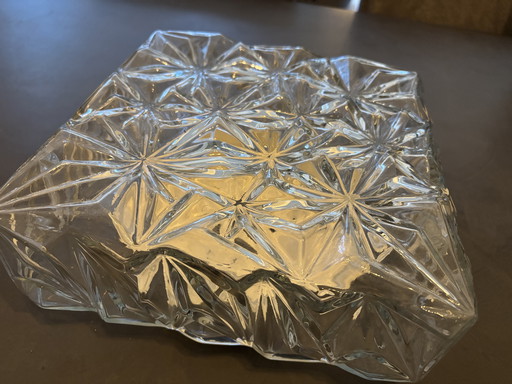 Vintage glazen plafondlamp / plaffoniere glas