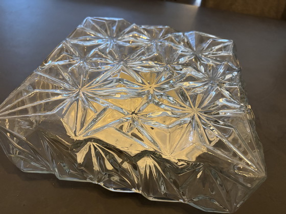 Image 1 of Vintage glazen plafondlamp / plaffoniere glas