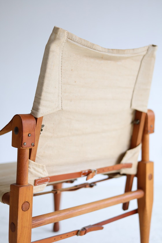 Fauteuil Safari, Design Vintage Années 50/60 – Canvas, Wood (photo 8 of 9)