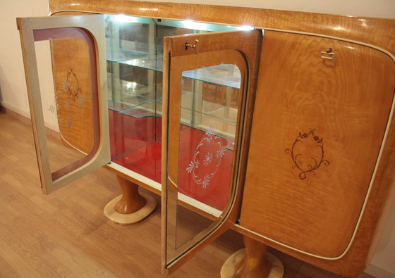 Image 1 of Vittorio Dassi Mid Century Modern Bar Sideboard | Vintage Wooden Furniture for Dining Room 1950
