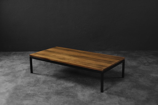 Tavolino basso da caffè in teak marrone, stile danese moderno di metà secolo, anni '60