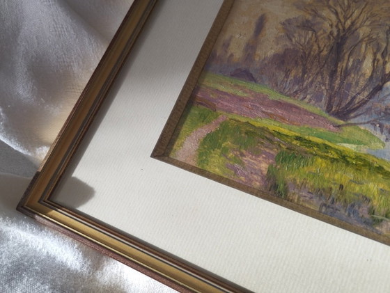 Image 1 of Henri ROSIER, Ponds of Ville d'Avray. Framed oil on paper.