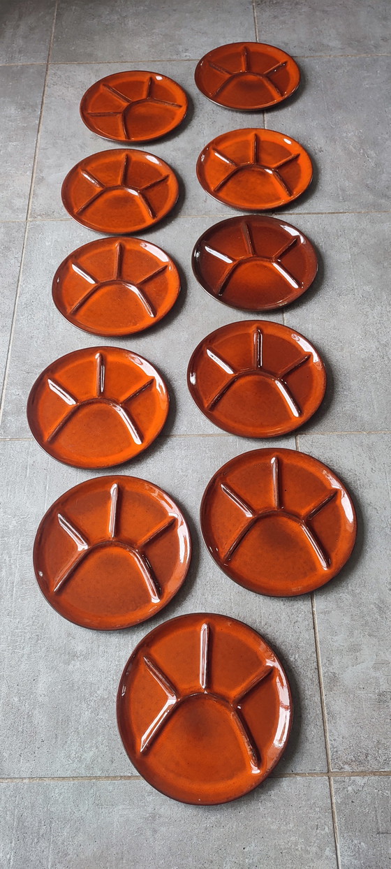 Image 1 of Assiettes céramique à compartiments (x11) vintage -Vallauris