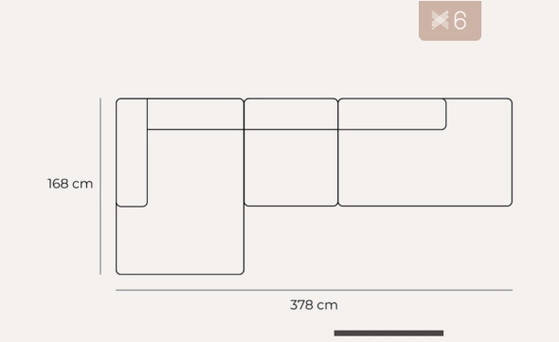 Modulaire Design Hoekbank – 4x6, Modulaire banken, Polyester, Textile (photo 5 of 5)