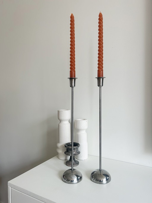 Set di 2 candelabri vintage IKEA della collezione Stockholm, disegnati da Ola Wihlborg negli anni '80.