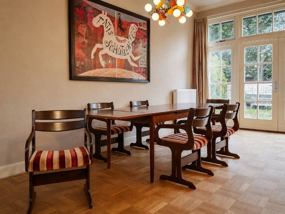 Image 1 of Vintage Deense eethoek van Farstrup – Wengéhout | Uitschuifbare tafel + 6 stoelen | jaren 60