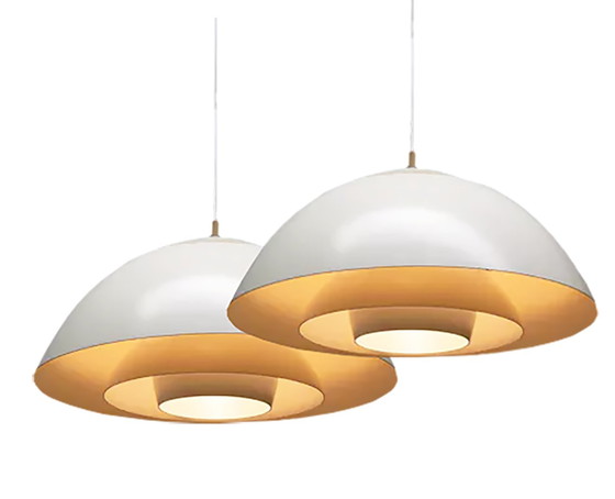 Image 1 of Paar grote vintage hanglampen - Safari - Christian Hvidt - Nordisk - 1970