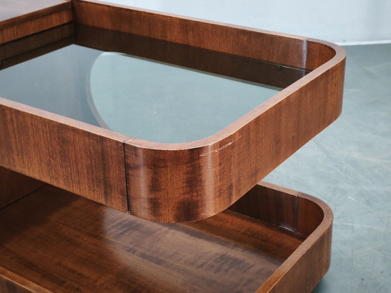 Carrello bar modernista italiano in legno e vetro fumé degli anni '70 – Carrelli bar, Wood (photo 11 of 12)
