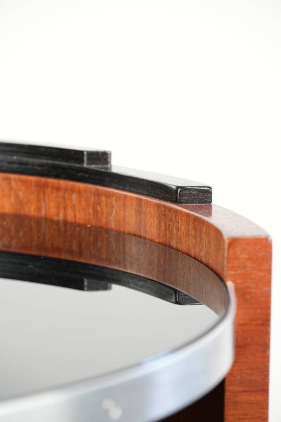 Image 1 of Mesa auxiliar/de bar móvil única de Schuitema con tablero de cristal negro de la serie Decoforma.