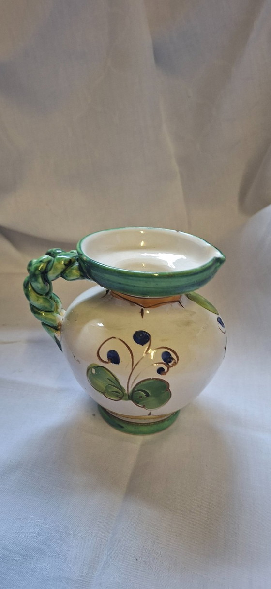 Vintage hand-painted jug/floor vase – Ceramic (photo 3 of 8)
