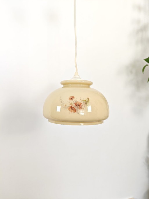 Lampe pendante vintage / Lampe suspendue beige / Cuisine rétro / Mid Century / Luminaire / Chandelier / Plafonnier
