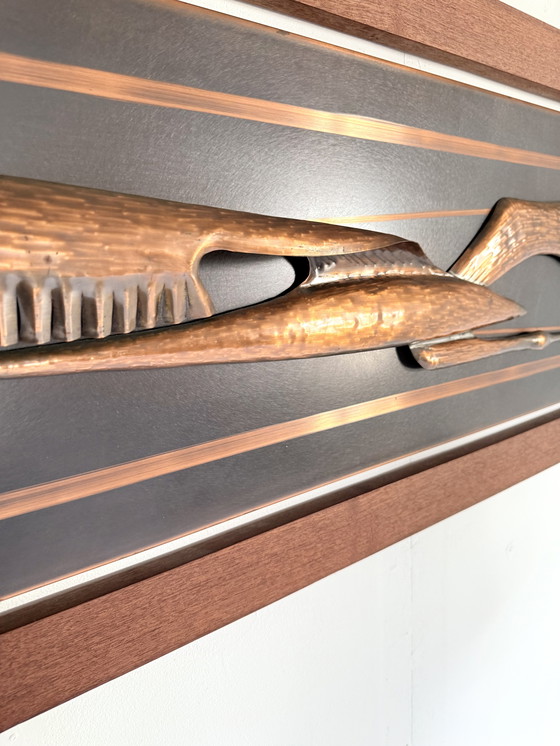 Image 1 of Pannello murale in rame fatto a mano vintage anni '70