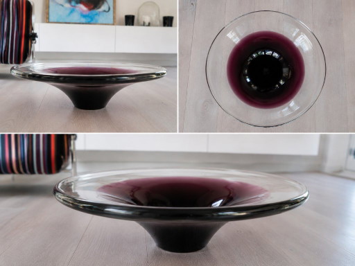Vintage Art Glass Bowl – Purple/Burgundy – 26 cm – vazen (photo 2 of 5)