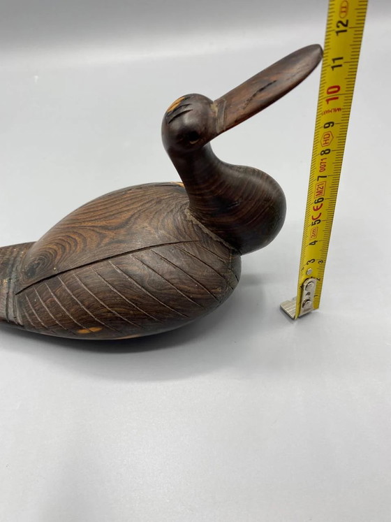 Sculpture d'oiseau aquatique en bois sculpté, art populaire – Wood, Rustic (photo 6 of 6)