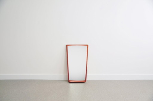 Vintage Teak Mirror with Small Shelf