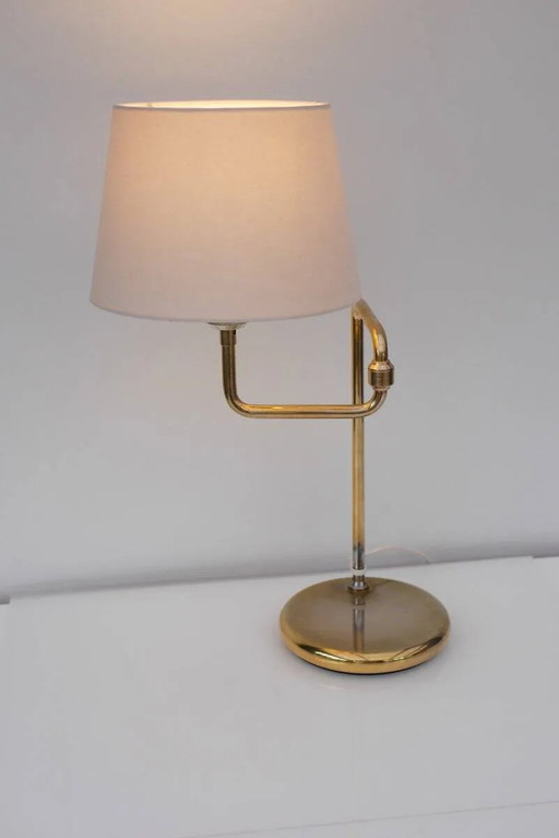Scandinavian brass swing arm table lamp