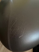 2x Pallone cuir marron et alcantara crème