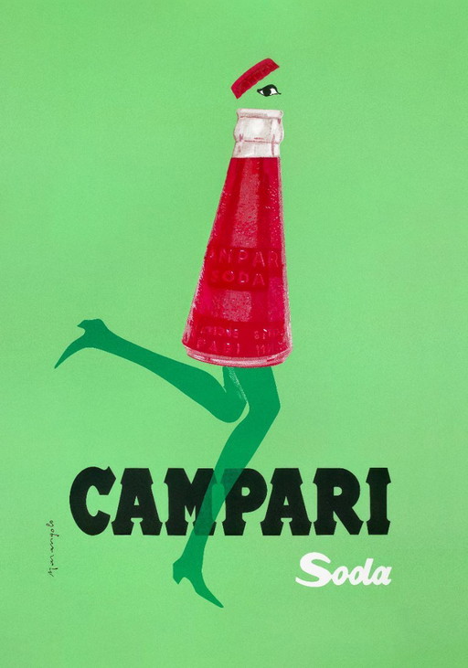 Campari Soda Vintage-Werbung von Marangolo 1968 - Poster 70 x 100 cm