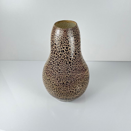 Glass Vase with crackle decoration, Spain, 1990