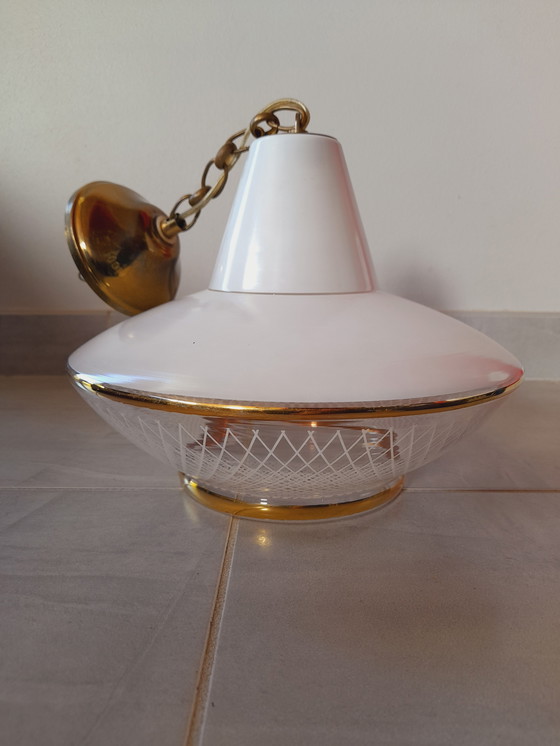 Image 1 of Suspension en verre sérigraphié UFO,1970.