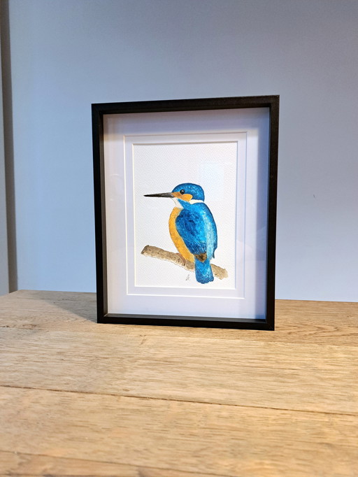 Pintura de acuarela de un martín pescador | Lista negra