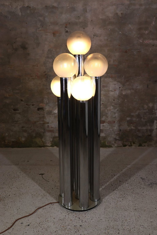 Goffredo Reggiani – Organ / Chrome Tube Floor Lamp – Italy – 1970s
