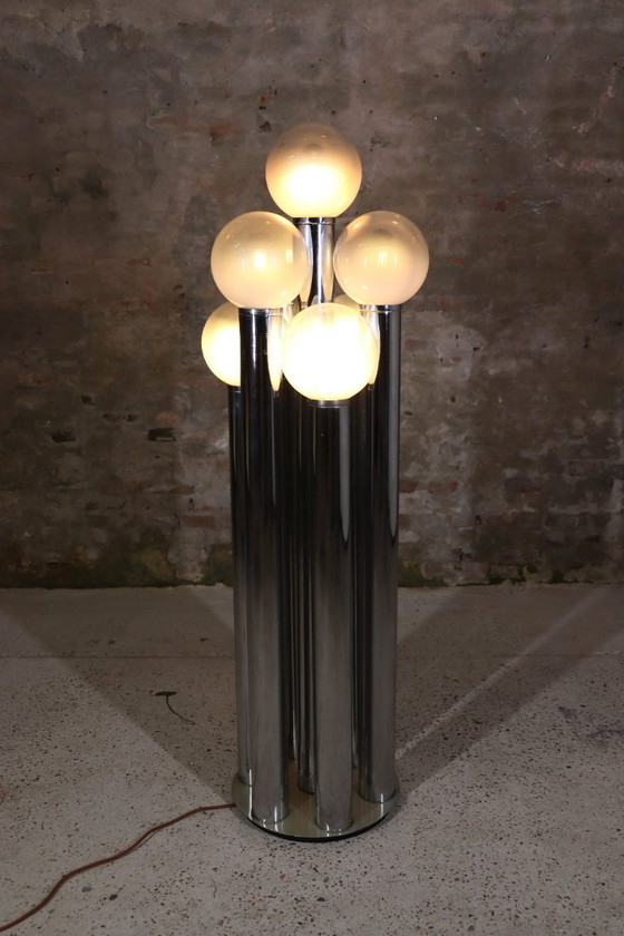 Image 1 of Goffredo Reggiani – Organ / Chrome Tube Floor Lamp – Italy – 1970s