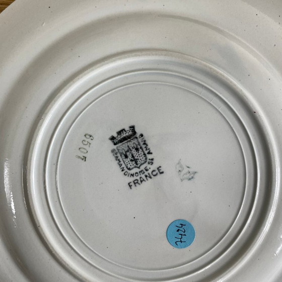 Image 1 of 6 assiettes dessert faïence ancienne Saint Amandinoise 