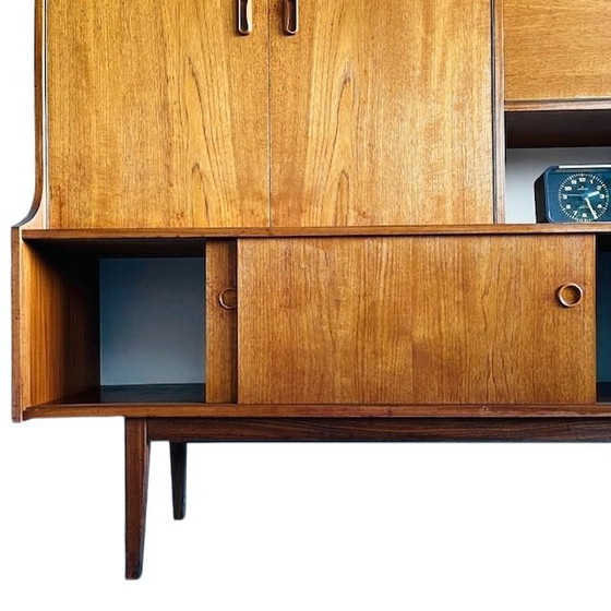 Image 1 of Vintage Mid-century Deens design highboard kast vintage teak 1960's