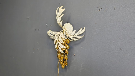 Image 1 of Vintage wandlamp met bloemenmotief van Hans Kögl, jaren 70.