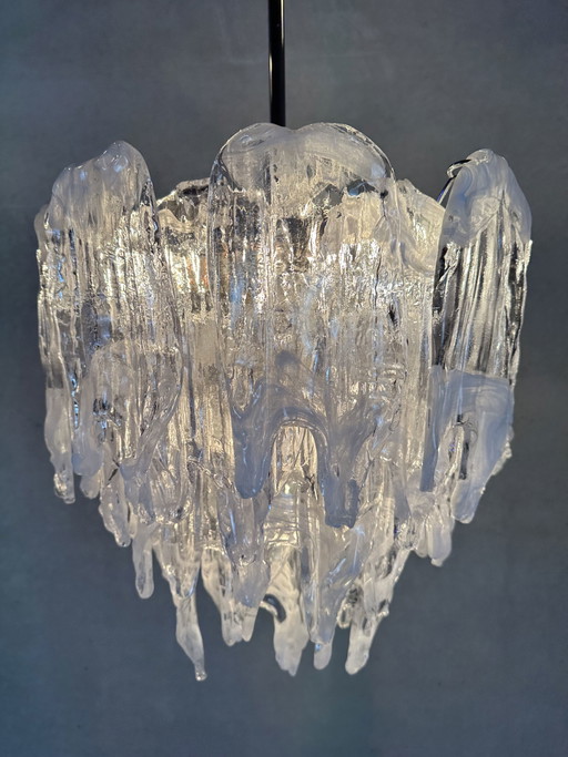Lampadario in vetro fuso Mazzega - Murano