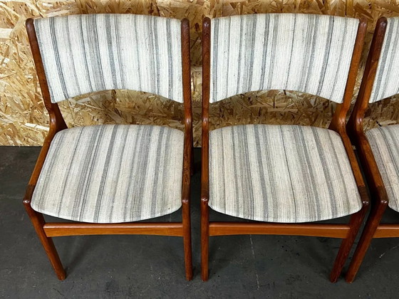 Image 1 of 4x 60's 70's Teak Chair Chaise Dining Chair Henning Kjaernulf Danish 60s